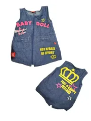 (日本) ベビードール デニム ワンピース 90