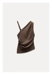 ZARA(ザラ) アシンメトリー ドレープ トップス