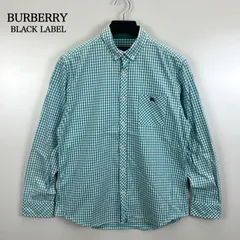 BURBERRY BLACK LABEL y2k archive turquoise plaid L/S shirts 3 L バーバリーブラックレーベル ターコイズブルー チェック ボタンダウン 長袖シャツ 平成 レア