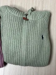 ポロ 正規品 ジップアップパーカー フード付き ミント/ラベンダー