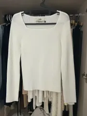 アトリエ Atelier Nain(アトリエナイン) スクエアネック ベーシックニット リブ