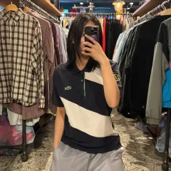 LACOSTE LACOSTE(ラコステ) 斜めボーダー 27 半袖 刺繡 カラーTシャツ