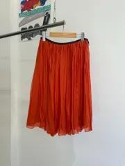 ROPE オレンジ プリーツ スカート