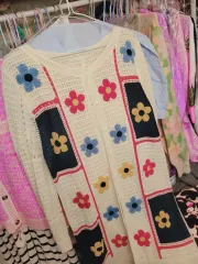 フラワー クロシェ カーディガン