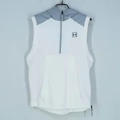 アンダーアーマー レディース ノースリーブ フードTシャツ 白 SM (HU37285)