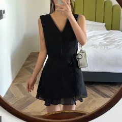 レイヤード シルキー ミニ ワンピース