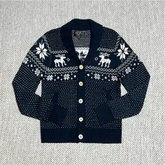 M JPN ノルディック ネイビー ショールカラー ニット セーター カーディガン