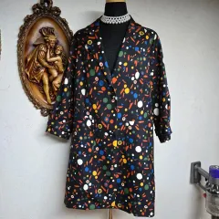 スタイリッシュ パターン ジャケット ロング丈