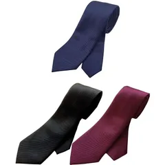 【新品】 [ベスト アイテム] ネクタイ セット ナロー タイ 無地 メンズ スリム 6cm 細 3本 ソリッド プレーン 赤 青 紺 黒 ワインレッド ネイビーブルー ブラック 3-1 0