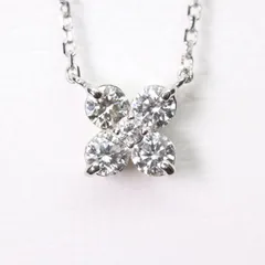 4℃ ダイヤ フラワー ネックレス プラチナ Pt850/24-3052S