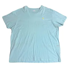 ポロ　ラルフローレン　半袖　Tシャツ　2XLサイズ　水色　ワンポイント　刺繍　ポニー