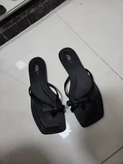 ZARA ブラック リボン ビーチサンダル EU 39