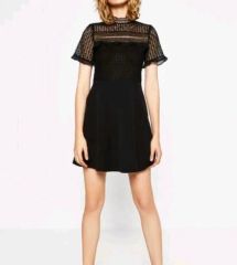 ZARA ZARA(ザラ) 黒 レース クロシェ トップフィット & フレア ドレス