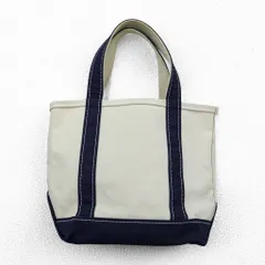 L.L.Bean USA製 BOAT AND TOTE キャンバス トートバッグ 生成り ホワイト ネイビー 112635