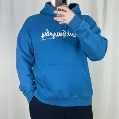 Mark Gonzales(マークゴンザレス) 青 裏起毛 フード付きTシャツ M 250204