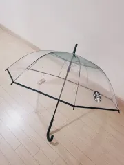 （ 4 犬+パッケージ) Starbucks(スターバックス) 透明 長傘 (緑 or ブラック)