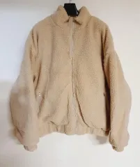 メンズ リバーシブル ボアフリース ボア ダウンジャケット ジャンパーベージュ ( 105 ）