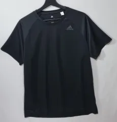 実寸 L ) adidas ブラック 機能性 半袖Tシャツ