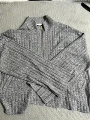 チン・ダウン DIAGONAL KNIT ZIP ( DOUBLE BLACK