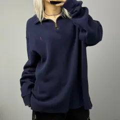 POLO RALPH LAUREN(ポロラルフローレン) ハーフジップ ニット セーター ネイビー