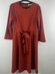 ウエスト紐 ロング丈ワンピース