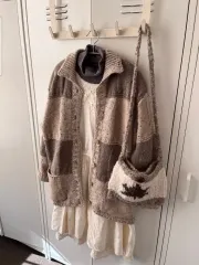 ヴィンテージ 森ガール トップス コーディネートセット タートルネック パッチカーディガン