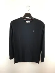 U S POLO ASSN ポロ 黒 ロングスリーブコットン t シャツ