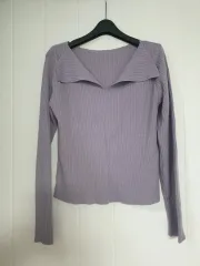 (特価) スリットKARA ゴージ 長袖Tシャツ ラベンダー