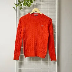 LACOSTE ラコステ レディース ケーブルニット ケーブル編み オレンジ WK-0235
