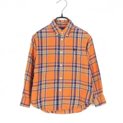 Ralph Lauren(ラルフローレン) トゥイーン チェック 長袖シャツ オレンジ 6 ( HU36489 )