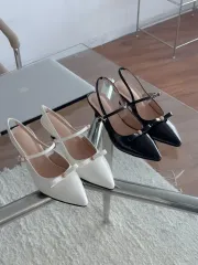 リボン 装飾 バックル MARY JANE(メリージェーン) ヒール サンダル スリングバック ポンプ