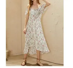 未使用新品 S M オフショルダー アンバランス ロング ワンピース Thursday Island