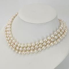 タイムセール ！照り最高ベビーパールロングネックレス5mm～5 