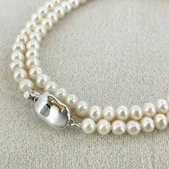 ベビーパール セミラウンド ネックレス シルバー 真珠 /24-2091