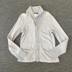POLO RALPH LAUREN(ポロラルフローレン) グレー ニットショールカラー コットン カーディガン