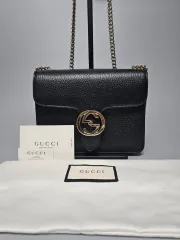 GUCCI(グッチ) インターロッキング チェーン ショルダーバッグ スモール ブラック