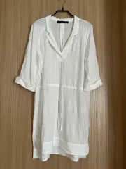 Zara 白 ワンピース カバー力アップ ビーチウェア