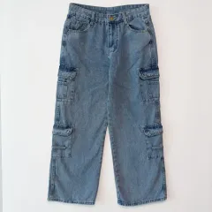 ヴィンテージ ブルーカーゴパンツ ストレート レトロ アメカジ サイズ 30 Y0737