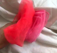 バンダナ 夏 スカーフ スカート レイヤード ファブリック 蛍光灯 2set ピンク レッド