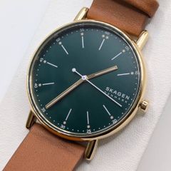 エルラーセン]クロノグラフ38mm・ローズゴールド&グリーン・R8/4電池 