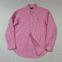 M) POLO RALPH LAUREN ポロラルフローレン クラシック ピンク ギンガム CHECK ポプリン シャツ