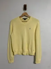 M ポロ ラルフローレン レディース コットン Vネック ニット /PTB2