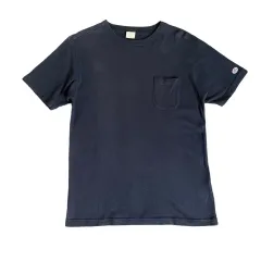 Champion(チャンピオン) ネイビー ワンポケット ベーシック コットン 半袖 Tシャツ M
