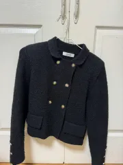 ブラック ゴールド ニット カーディガン