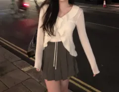 The wish リース leeds ) Senne ruffle cardigan