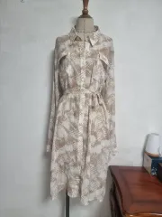 タグ付き新品 シースルーシャツ ロング ワンピース F