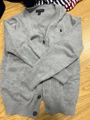 ポロ ボーイズ カーディガン グレー
