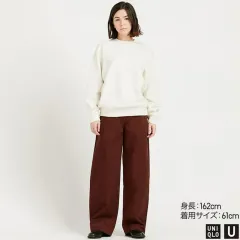 UNIQLO(ユニクロ) U ワイドフィットカーブパンツ 73 ( 29 インチ) ダーク 茶色