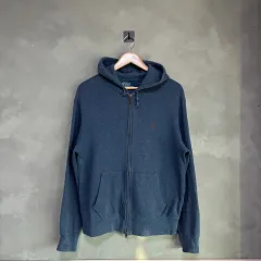 ポロ Ralph Lauren(ラルフローレン) ニット セーター フード付き ジップアップパーカー アッシュブルー