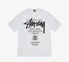 ( L ) STUSSY(ステューシー) ワールドツアー Tシャツ 白 2024